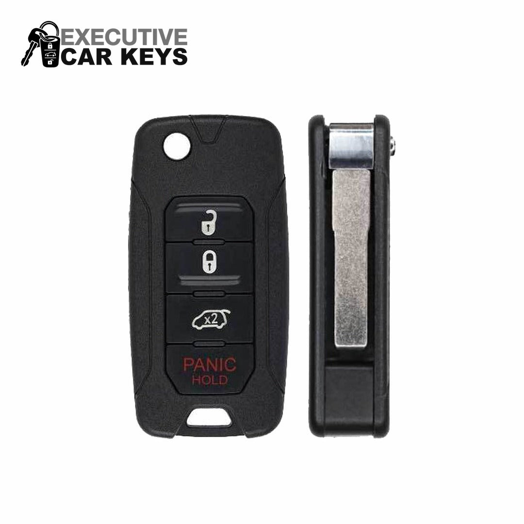 For Fiat 500X & Jeep Renegade 2015-2020 4-Button Flip Key w/Hatch (2ADFTFI5AM433TX) 433 MHz Key Fob Replacement | Executive Car Keys