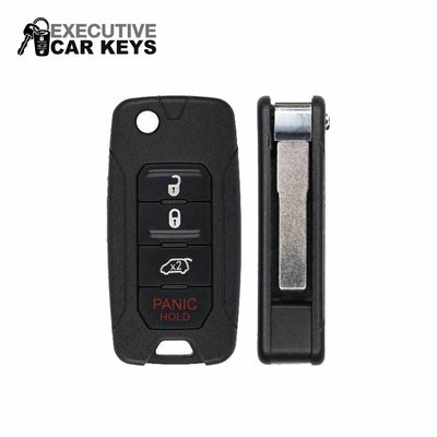 For Fiat 500X & Jeep Renegade 2015-2020 4-Button Flip Key w/Hatch (2ADFTFI5AM433TX) 433 MHz Key Fob Replacement | Executive Car Keys