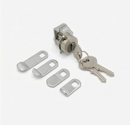 Multi-Cam Mailbox Lock / Locks, HL1 Keyway, Keyed Different (90° Clockwise) — Weatherproof Exterior Grade, US14 Bright Nickel
